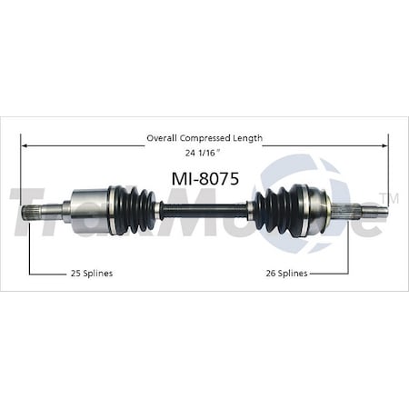 Surtrack Axle Cv Axle Shaft, Mi-8075 MI-8075